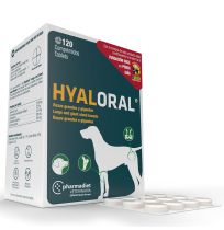 Nuevo diseño Hyaloral condroprotector para razas grandes y gigantes de 120 comprimidos