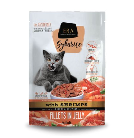 Comida húmeda Era sybarite camarones con zanahoria para gatos