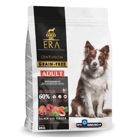 Pienso sin cereales Era Centurion grain free salmón y venado para perros de raza mediana y grande