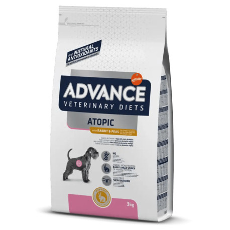 Pienso Affinity Advance Veterinary Diets atopic de conejo para perros en saco de 3Kg