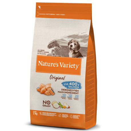 Pienso Affinity Nature's variety original no grain junior salmón para cachorros en 2Kg