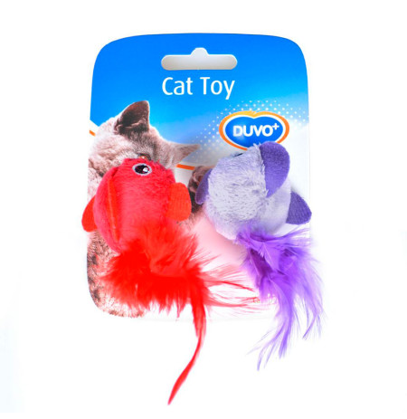 Pájaro con plumas juguete duvo para gatos