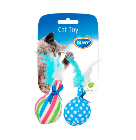 Bolas con plumas duvo para gatos