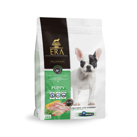 Nuevo diseño del saco de pienso Era Millennium Puppy Medium Pollo y Pavo