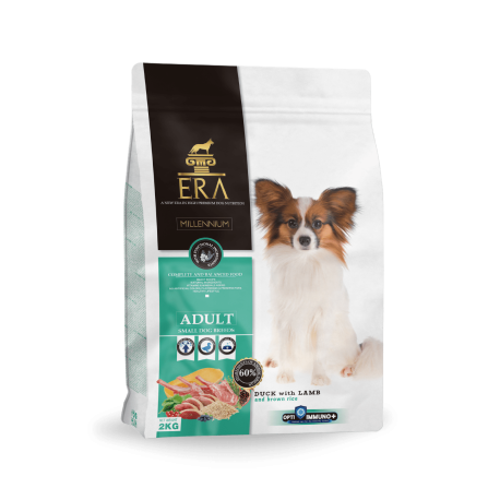 Nuevo diseño del saco de pienso Era Millennium Adult Small Breed Pato y Cordero
