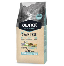 Saco de Pienso Ownat cat just grain free sterilized (fish) pescado para gatos 14Kg