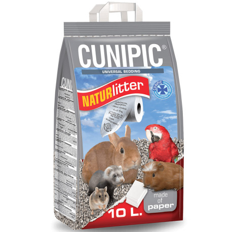 Cunipic Naturlitter lecho de papel para roedores y pájaros de 10 Litros