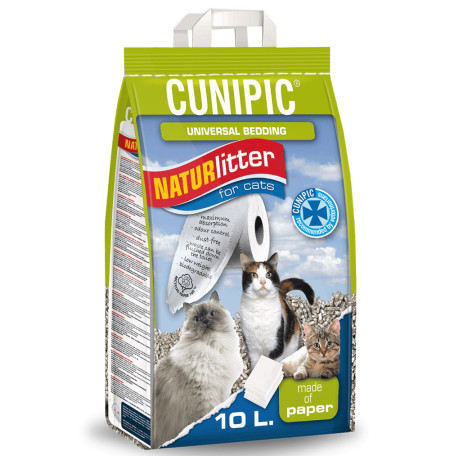 Naturlitter lecho papel para gatos cunipic en formato de 10 Litros