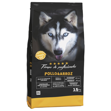 Pienso Tiempo de profesionales pollo y arroz en 15Kg saco amarillo