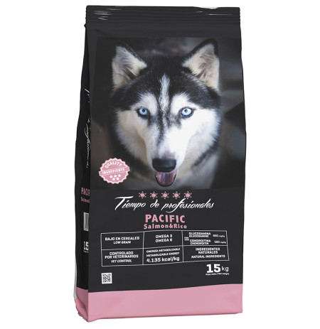 Pienso Tiempo de profesionales Pacific Salmón y Arroz de 15Kg saco rosa