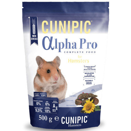 Pienso Cunipic hámster alpha pro pienso sin cereales en 500g