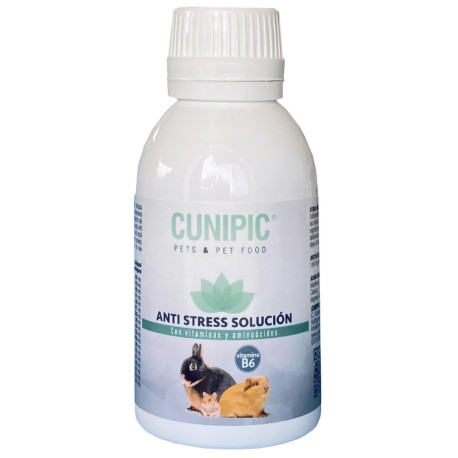 Suplemento de vitaminas y Solución para el estrés para conejos, cobayas y roedores de Cunipic en 100ml