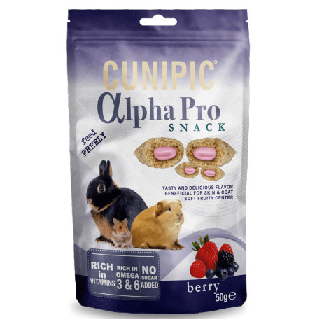 Snacks de frutos del bosque para conejos y roedores cunipic alpha pro