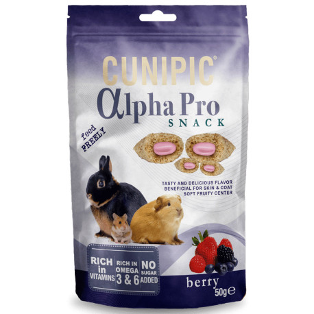Snacks de frutos del bosque para conejos y roedores cunipic alpha pro