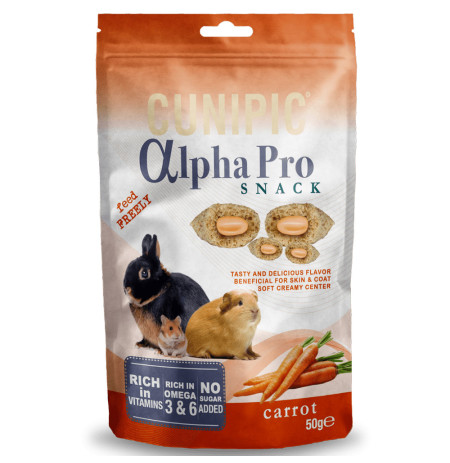 Snacks de zanahoria para conejos y roedores cunipic alpha pro
