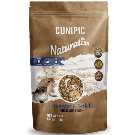 Cunipic Naturaliss hámster & jerbo comida natural en saco de 500g