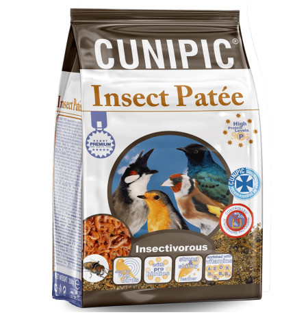 Cunipic pienso o comida en pasta de cría para pájaros insectivoros (insect patée) en saco de 250g