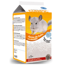 Arena mineral esterilizada de baño para chinchillas de cunipic en formato de 1Kg