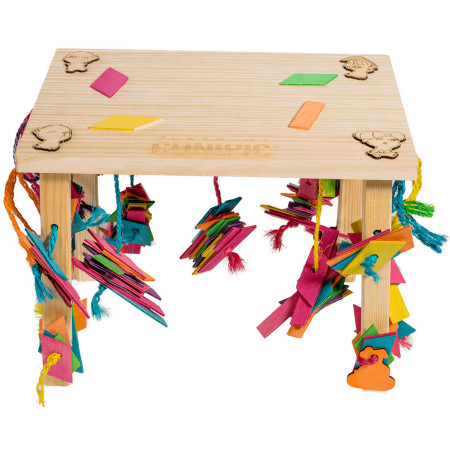 Juguete mesa de juego de madera para conejos y roedores cunipic