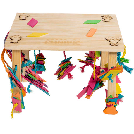 Juguete mesa de juego de madera para conejos y roedores cunipic