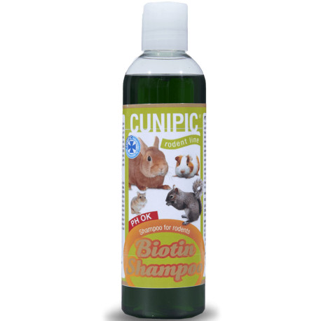 Champú de biotina para conejos y roedores de Cunipic en bote de 250 ml
