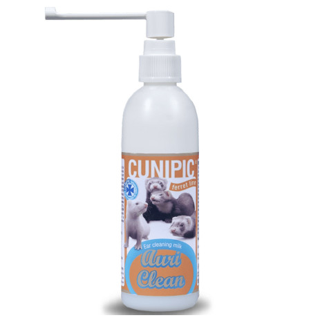 Limpiador oídos auri clean para hurones de Cunipic en bote de 100ml