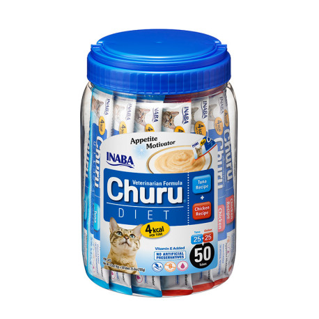 Inaba vet churu diet crema o puré receta atún + pollo 50 x 14g