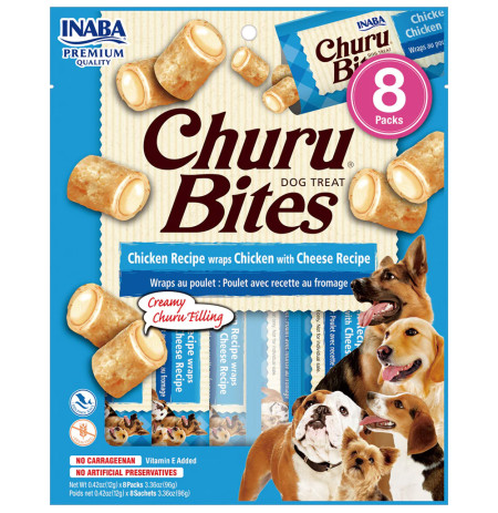 Churu dog bites receta de pollo con queso 8x 12g