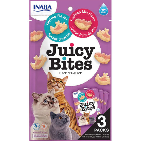 Inaba Churu Cat juicy bites gamba y marisco para gatos 3 x 11g