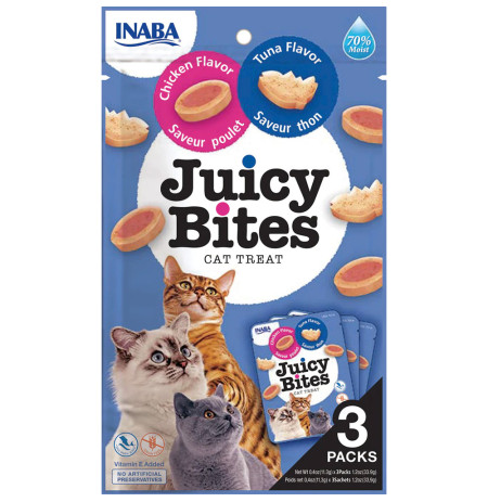Inaba Churu cat juicy bites pollo y atún para gatos 3 x 11g