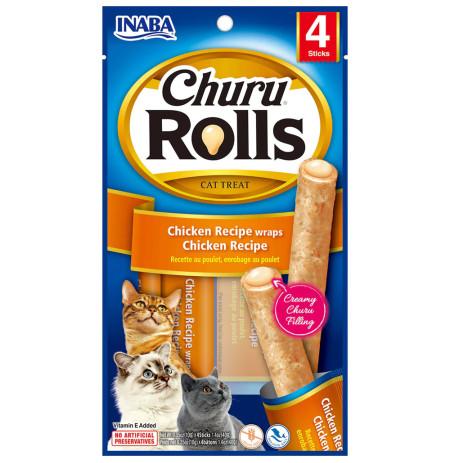 Inaba Churu Cat rolls de pollo para gatos 4 x 10g