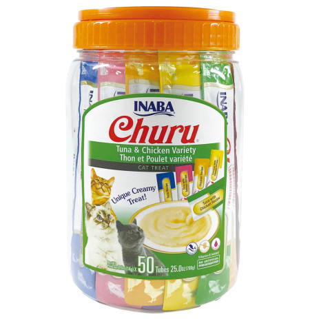 Inaba Churu Cat variedades de atún con pollo para gatos 50 x 14g