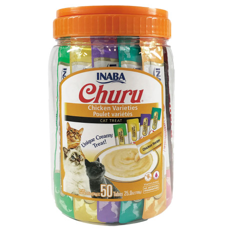 Inaba Churu cat puré variedades de pollo para gatos 50 x 14g 