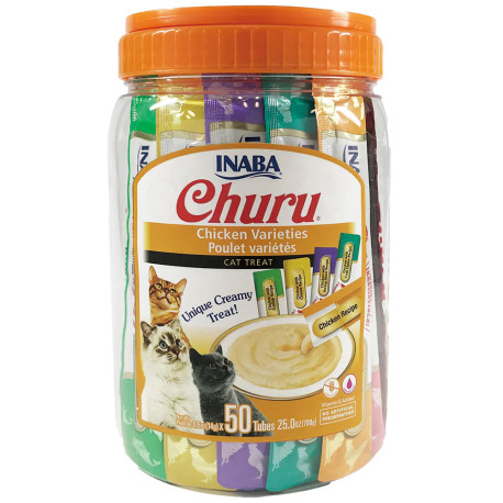 Inaba Churu cat puré variedades de pollo para gatos 50 x 14g 