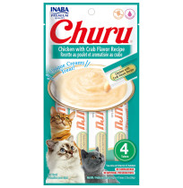 Inaba Churu puré receta de pollo con cangrejo para gatos 4 x 14g