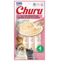 Inaba Churu puré receta de atún con salmón para gatos 4 x 14g