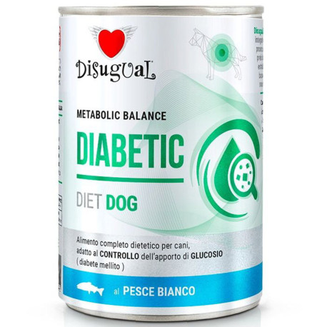 Disugual diabetic pescado blanco latas para perros con diabetes