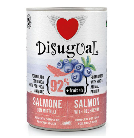 Disugual salmón y arándanos latas para perros