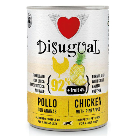 Disugual pollo y piña latas para perros