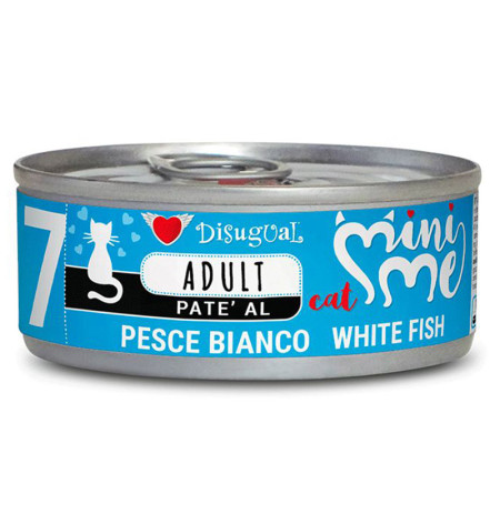 Disugual mini-me pescado blanco latas para gatos
