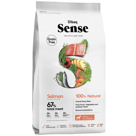 Pienso Dibaq sense adult salmón grain free para perros