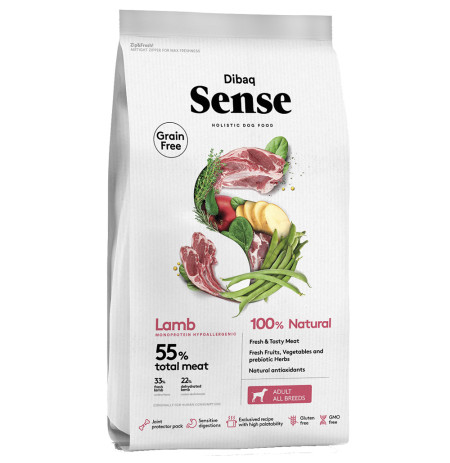 Pienso Dibaq sense adult cordero grain free para perros