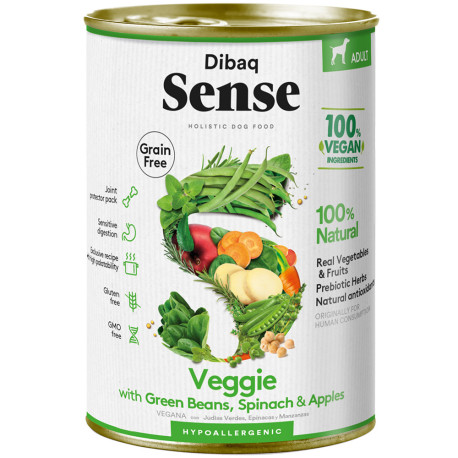 Dibaq sense Latas veggie judías, espinazas y manzana grain free para perros