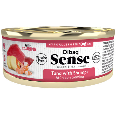 Dibaq sense cat Latas atún con gambas grain free para gatos