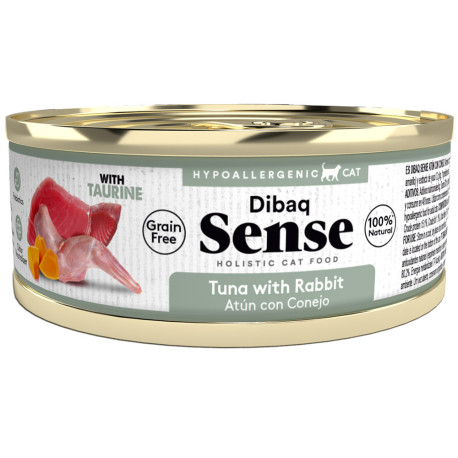 Dibaq sense cat Latas atún con conejo grain free para gatos