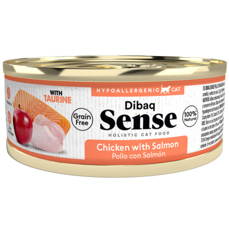Dibaq sense cat Latas pollo con salmón grain free para gatos