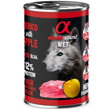 Alpha spirit latas cerdo con manzana para perros