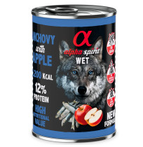 Alpha spirit latas boquerón con manzana roja para perros 400g