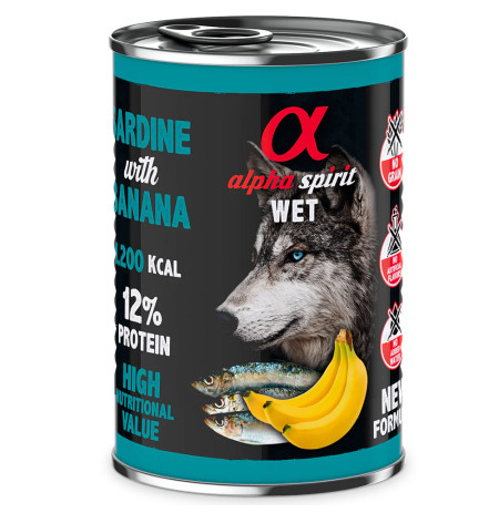 Alpha spirit latas sardina con plátano para perros 400g
