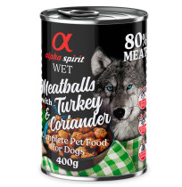 Alpha spirit latas albóndigas de pavo y cilantro para perros 400g